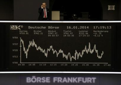 German, Italian shares firm, European stocks off Jan high