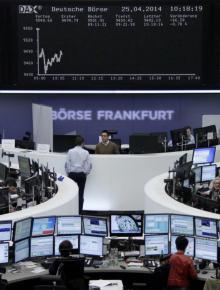 European shares held back by weak German data